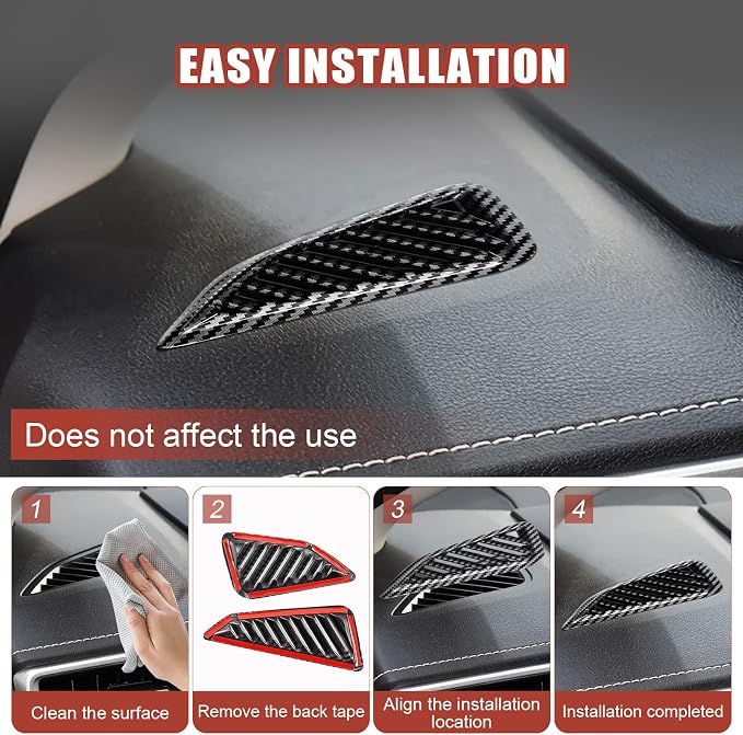 Carbon Fiber Front AC Air Vent Cover Compatible with Toyota Corolla 2020–2026 & Corolla Hatchback 2019–2026