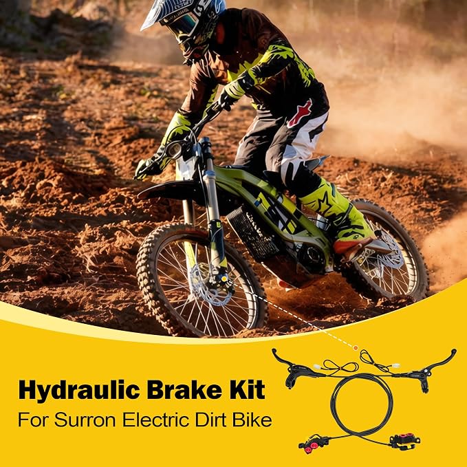 Front Rear Hydraulic Brake Kit & Brake Caliper Master Cylinder Assembly for Surron Light Bee X Segway X160 X260 Talaria Sting MX3/R MX4/XXX Electric Dirt Bike Parts