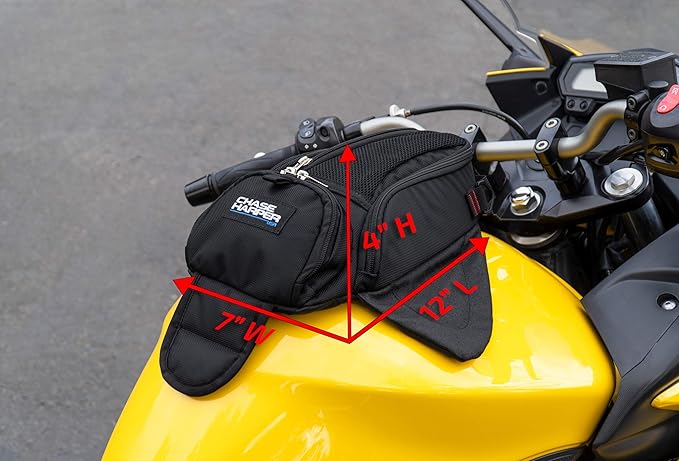 Chase Harper USA 1602M Black Manta X2 Magnetic Tank Bag - Water-Resistant, Tear-Resistant, 22 OZ Vinyl Exterior with Anti-Scratch Rubberized Polymer Bottom, Super Strong Neodymium Magnets