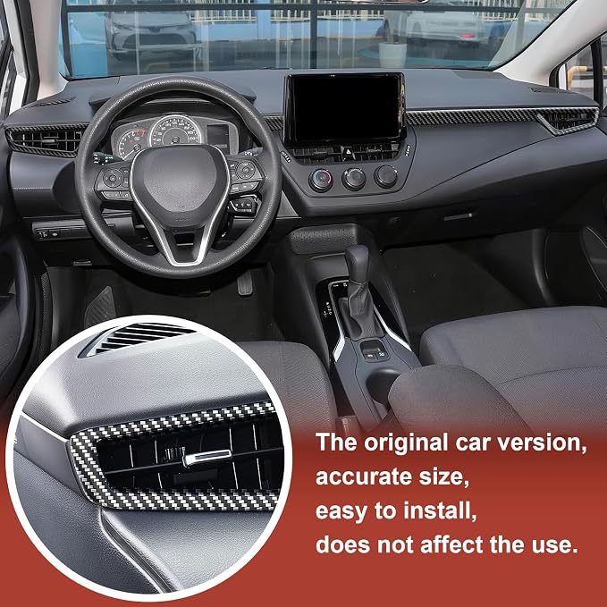 Carbon Fiber Dashboard Side AC Air Vent Panel Cover Compatible with Toyota Corolla 2020–2026 & Corolla Hatchback 2019–2026