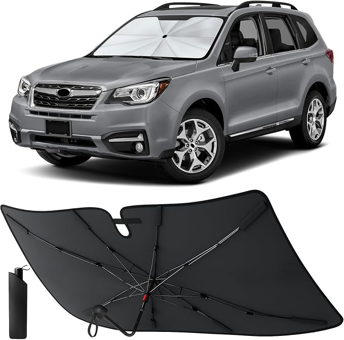 EcoNour Windshield Sunshade & Window Tint for Subaru Forester 2014 2015 2016 2017 2018 | Front Windshield Sun Shade UV Heat Blocker | Foldable Car Sun Visor Interior Cooling Accessories