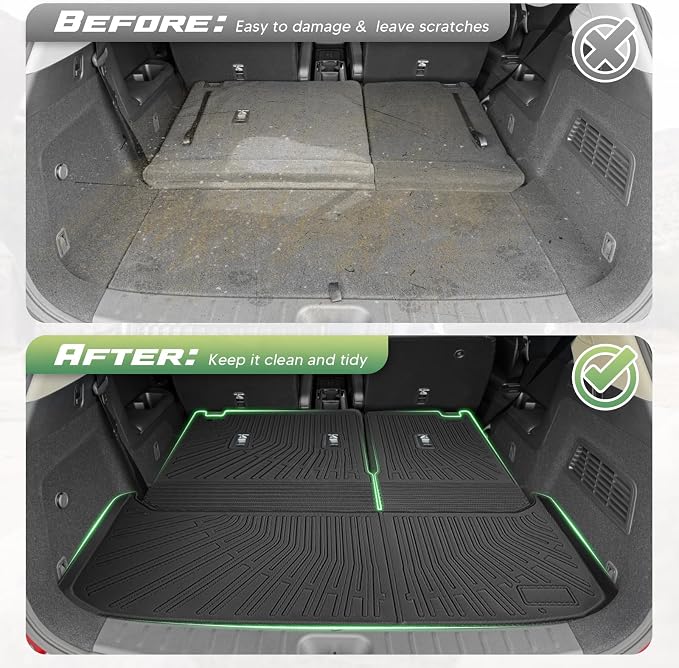 Cartist Cargo Mat & Backrest Mat Fits for Nissan Pathfinder 2022 2023 2024 2025 2026(7/8 Seats) All Weather TPE Trunk mat for Pathfinder Car Accessories for Pathfinder 2022-2026