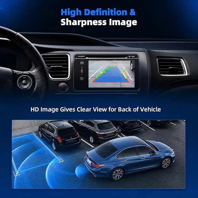 Backup Camera Compatible with Chevy Malibu 2023 2024 1.5L 4Cyl, Rear Camera Reverse Parking Assist Installation Monitor Systems (Camera with Bracket)