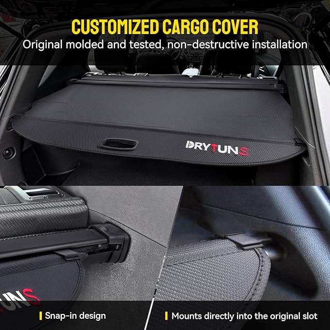 Cargo Cover Retractable Trunk Cover Privacy Shade for 2018+ 2023 2024 Chevy Chevrolet Equinox GMC Terrain, Not for EV Model
