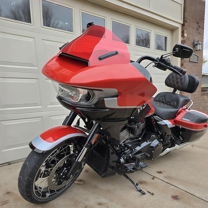 Road Glide Windshield 13.5" Wave Fairing Windscreen Cover for Harley FLTRX 2024-2025, FLTRXSE 2023-2025, FLTRXSTSE 2024-2025 Red