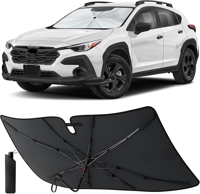 EcoNour Foldable Windshield Sun Shade & Window Tint Fit for 2018-2023 2024 2025 Subaru Crosstrek Sunshade, Front Car Window Shades Sun Visor, UV Protection, Heat Blocker, Car Accessories