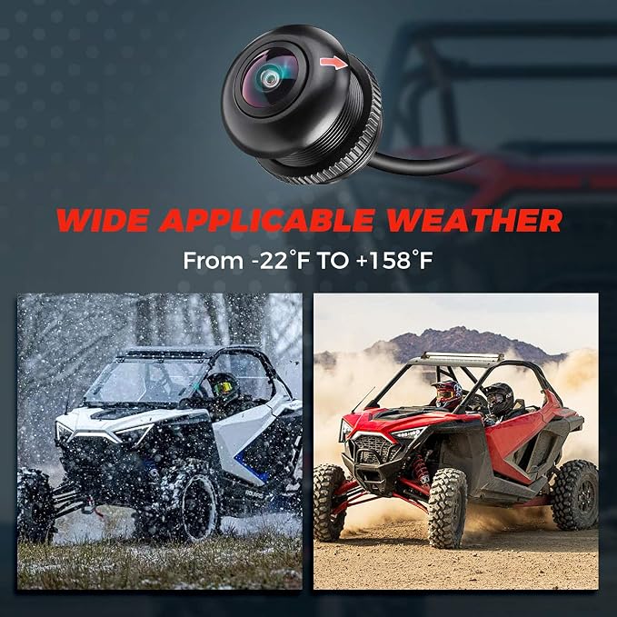 KEMIMOTO PRO XP Front Camera Kit, 720P HD Wide 170-Degree Visual Angle for 7 inch Ride Command Accessories Compatible with Polaris RZR PRO XP XP 4 Turbo 1000 900 PRO R (IP67 Waterproof)