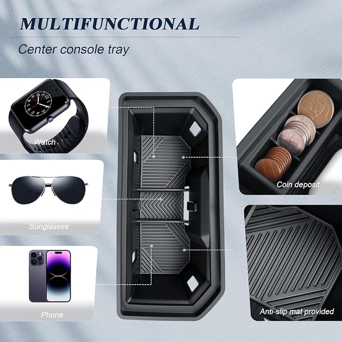 BIBIBO 3Packs for 2026 Toyota RAV4 Center Console Organizer 2026 Toyota RAV4(LE/SE/XLE Premium/Woodland/XSE/Limited) Console Insert Divider Secondary+ Cup Holder Inserts+Wireless Charging Mat