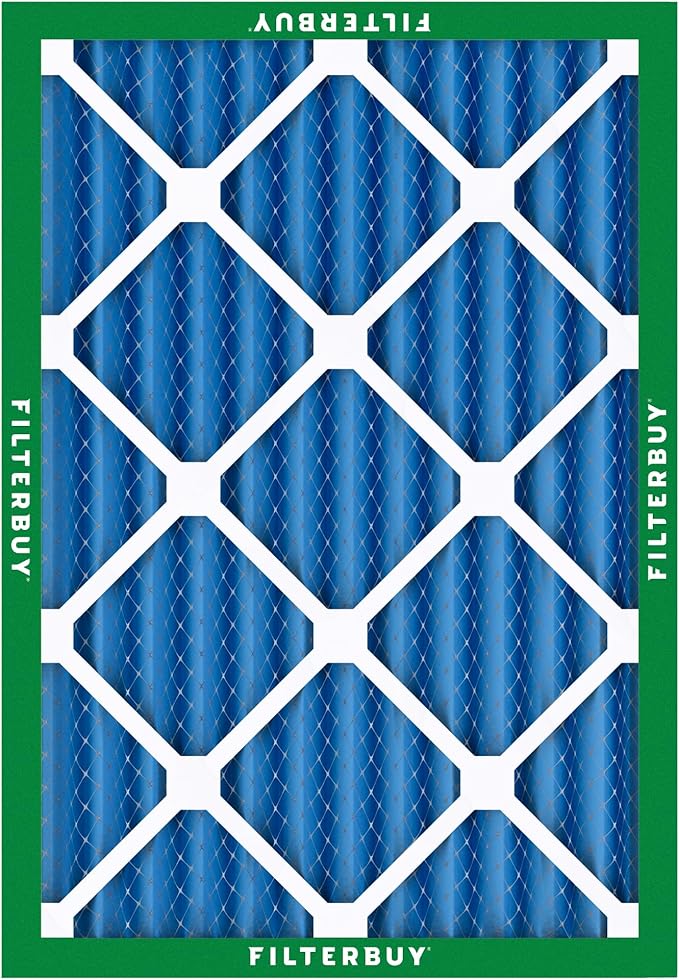 Filterbuy 20x24x2 Air Filter MERV 13 Optimal Smoke & Allergy Defense (12-Pack), Electrostatic Pleated HVAC AC Furnace Filters Replacement (Actual Size: 19.38 x 23.38 x 1.75)
