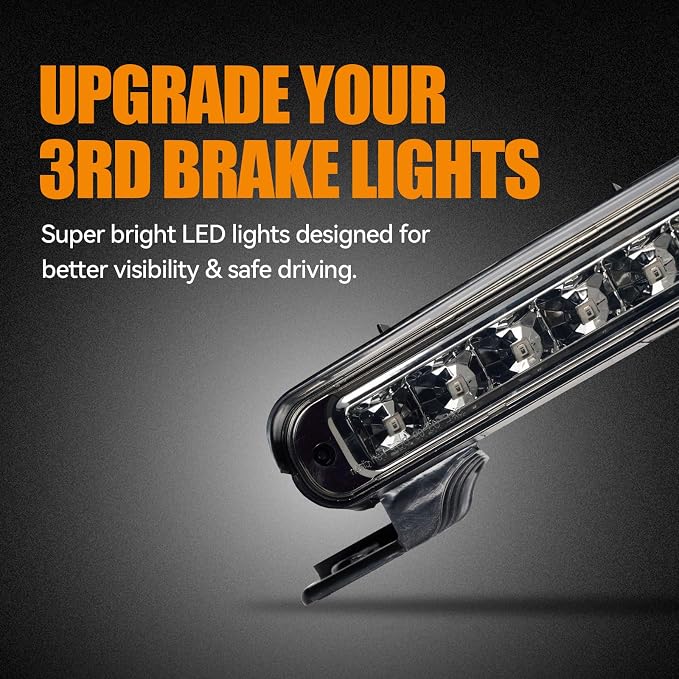 Third 3rd Brake Light LED for 2012-2018 Ford Flex, High Mount Rear Brake Lights Assembly for 12-18 Flex, Waterproof Center Cab Lamp Stop Light (Smoked)