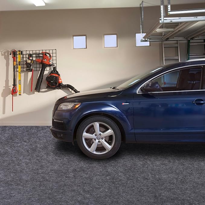 Garage Mats Oversize Garage Floor Paking Mat for Under Car, 7.4 x 17 Ft Non-Slip Gray Garage Flooring Carpets, Absorbent Oil Garage Parking Mat, Waterproof Mats