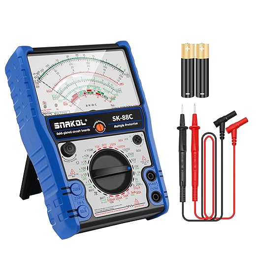 Analog Multimeter SK-88C,Pointer Multimeter，External Magnetic Multimetro,AC DC Volt 2500V,DC Current 10A,Rx 100K,Batt Tester,Diode/LED Testing,Remote Control Detection,11 Function,24 Range