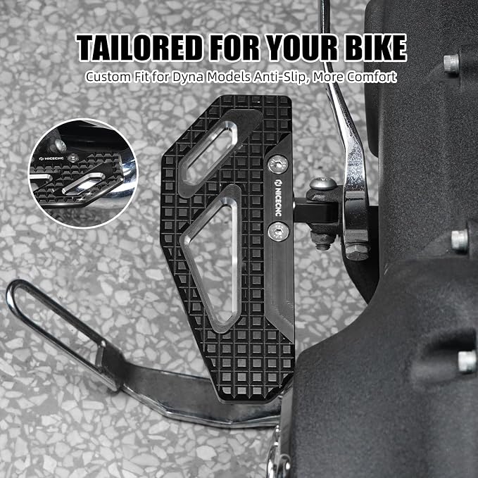 NICECNC Black Rider Footpegs 33032-99 Compatible with Harley Dyna Street Bob FXDB 2006-2017 Low Rider FXDL 1993-2017 Super Glide FXD 1995-2013 Fat Bob FXDF 2008-2017 See Fitment