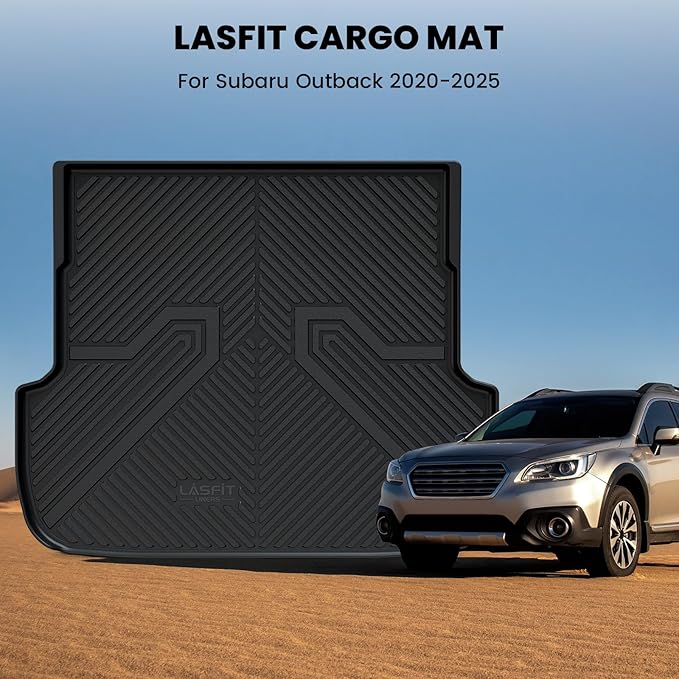 LASFIT Cargo Tray Liner for Subaru Outback 2020-2025 Trunk Mat, All Weather TPE Custom Fit Easy Clean Durable No-Curling Cargo Mat for Outback 2025 2024 2023 2022 2021 2020 Trunk Tray Liner, Black