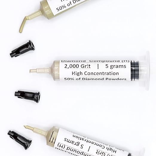 TechDiamondTools Kit of 3 Diamond Lapping Paste Polishing Compound USA Made 800 1200 2000 Grit Lapidary Paste for Rock Glass Metal Jewelry Resin Marble with High Concentration of Diamond Powder