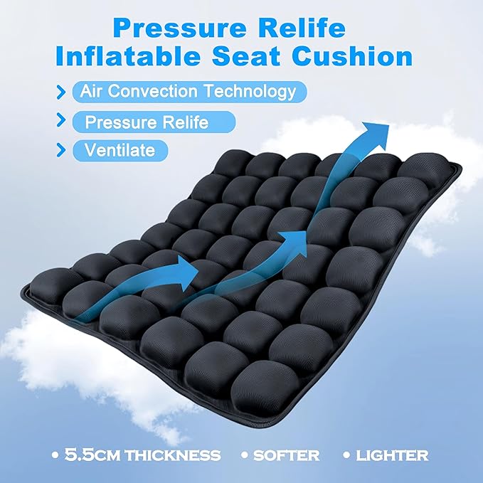 Sondor Travel Cushion,Portable & Adjustable Airplane seat Cushion for Long Flights,Inflatable Cushion for Wheelchair, Travel,Driving
