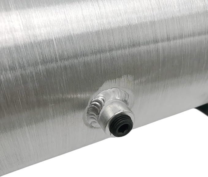 JSD 2 Gallons 6"x18" Aluminum Spun Round Gas Tank End Fill 1/4" NPT Outlet for mini bike,go kart, Log splitter