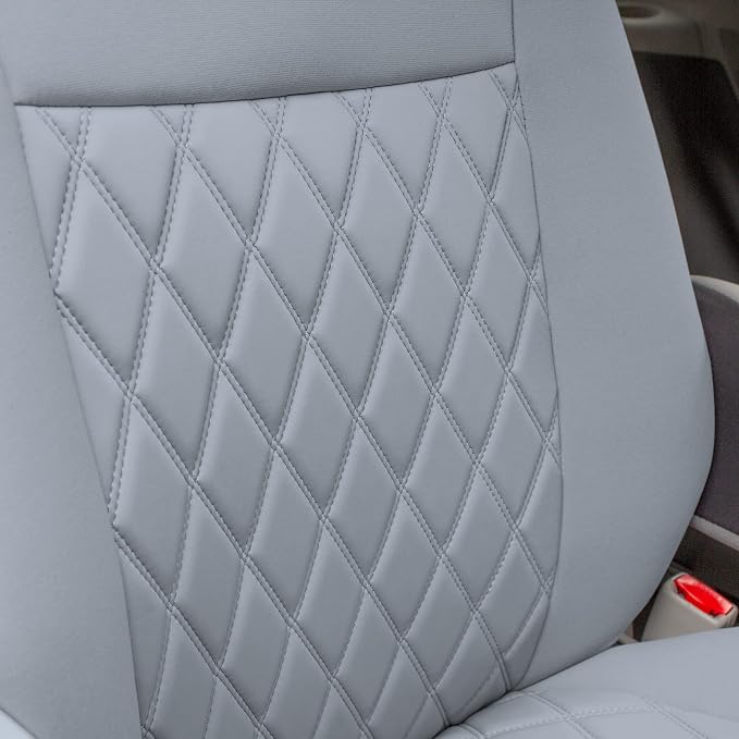 FH Group Custom Fit Car Seat Covers Specifically Made for 2011-2020 Toyota Sienna 7 Seater with Ultraflex Neoprene Water Resistant Automotive Seat Covers - 2nd Row Solid Gray