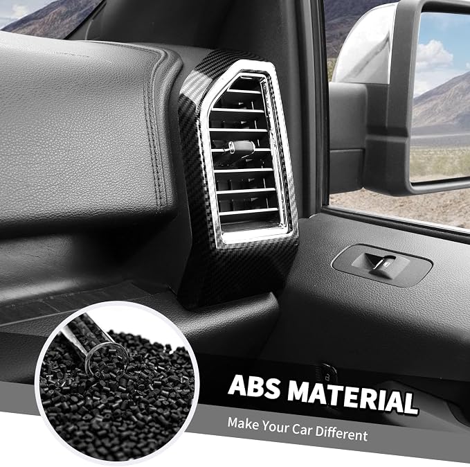 Jimen Fit for Ford F150 2015-2020, 16PCS Interior Trim Kits - Center Console Dashboard Cover, AC Control Panel, Volume Adjust Panel, Dash Side Air Vent Cover Trim (Carbon Fiber)