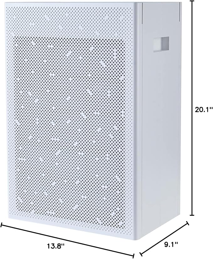 Smart Air (aka Smart Health) SA600 Air Purifier for Home & Office – Cleans 1200 ft²/30 Mins,24-53 dB,Dual-Inlet, With 2 True H13 HEPA & Activated Carbon VOC Filters for Allergies, Pets, Smoke & Odors