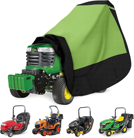 Riding Lawn Mower Cover with Bagger Attachment and ROPS, Universal Fit Decks up to 54", 600D Oxford Cloth Riding Mower Cover with Windproof Buckle for Snow Rain Dust Hail Protection
