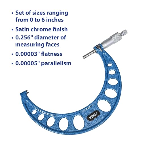 Fowler 52-215-006-1, Outside Micrometer Set With 0–6" Measuring Range