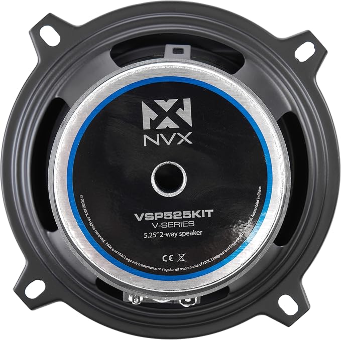 NVX VSP525KIT 750W Peak (250W RMS) 5.25" V-Series 2-Way Component Speaker System with 25mm Silk Dome Tweeters
