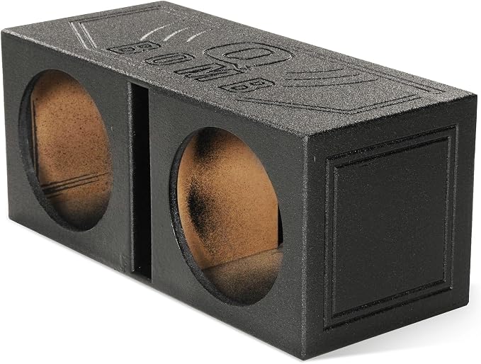 Q Power Q Bomb Series Dual 15 Inch Ported Car Subwoofer Sub Box Enclosure with Vented Chamber Design and Black Bed Liner Spray Finish, Black