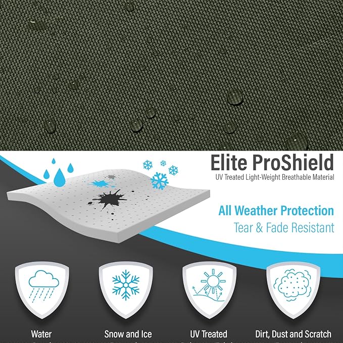 EliteShield Lightweight ATV Cover, Weatherproof Quad Cover, Water and Wind Resistant Four Wheeler Cover, Riding Lawn Mower Cover, Olive Drab Color fits 65" Long