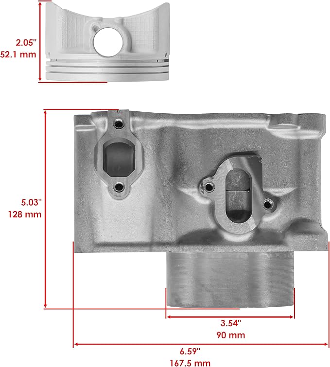 Caltric Cylinder Kit Compatible with Yamaha Kodiak 400 YFM400FAH 4x4 Hunter 2001 2002 2003 2004 2005 2006