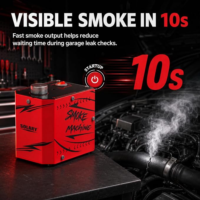 Solary Smoke Machine Automotive Vacuum:5 PSI Automotive Leak Detector, Fast Engine & Exhaust System Leak Detection for Used Car Buyers – Essential Pre-Purchase Car Inspection Tool