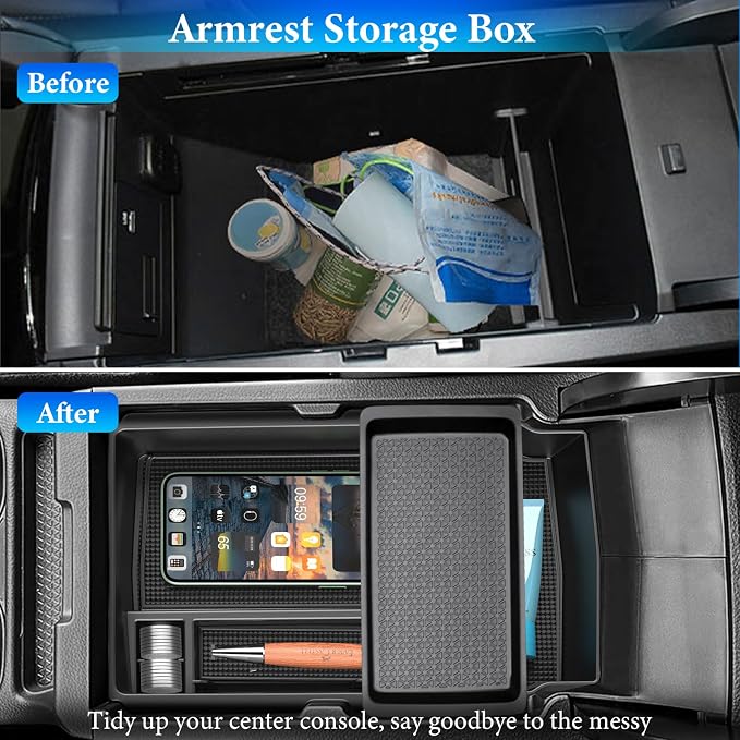 YPHUIKI 4PCS Center Console Organizer Compatible with Honda CRV 2023 2024 2025 2026 Accessories CR-V Hybrid Armrest Organizer Tray Hidden Storage Box Cup Holder