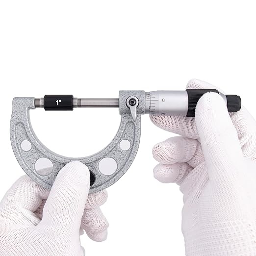 Clockwise Tools MMTR-02 Premium Outside Micrometer with Carbide Tip 1-2" Measuring Range 0.0001" Graduation Precision Machinist Tool