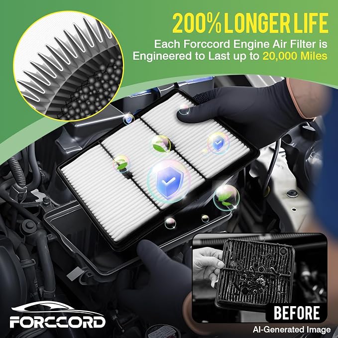 Cabin & Engine Air Filter Fit for Hyundai Ioniq 2017-2022 & Kia Niro 2017-2022 1.6L Activated Carbon Cabin Filter Replace#97133G2000 28113-G2100 Car Accessories