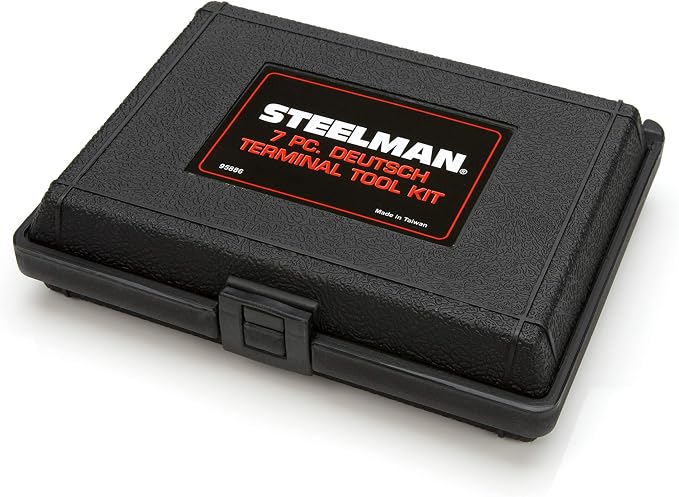 Steelman 7-Piece Deutsch Terminal Tool Kit for Auto Techs, Remove Terminal Block Wires Without Damage, Tools for 4, 8, 12, 14, 16, and 20 Gauge Wire Terminals, Wedge/Removal Tool and Screwdriver
