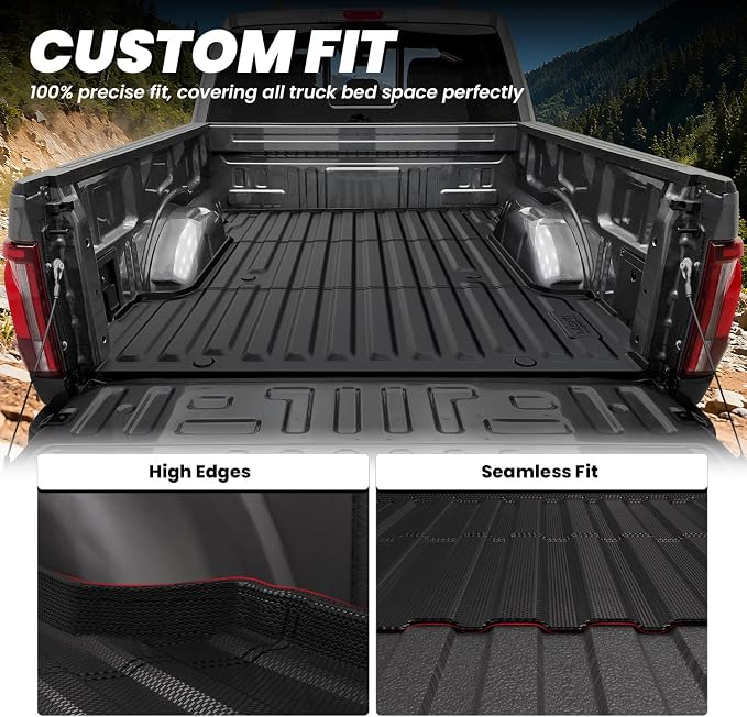 LASFIT 6.5ft Bed Mat for Ford F-150 2026 2025 2024 Truck Box All Weather Protector TPE Durable Easy Clean Bed Liner for F150-Not Fit for Drop in Bedlienr