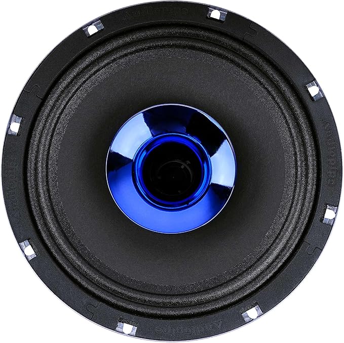 Audiopipe 8" Compression Horn Mid-Range Loudspeaker (APMB-828GH-BLU), 400W, Built-in Compression Horn Driver, Flat Steel Basket, 2-Way Coaxial, KSV Voice Coil, Grill, Sleek Candy Blue