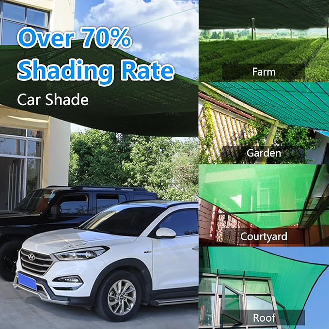 90% Blackish Green Shade Cloth, 3.3x10FT Resistant Garden Sun Shade Net, Durable Mesh Shade Tarp with Reinforced Grommets for Greenhouse, Plant, Chicken Coop, Pergola, Swimming, Canopy，Patio，Garden