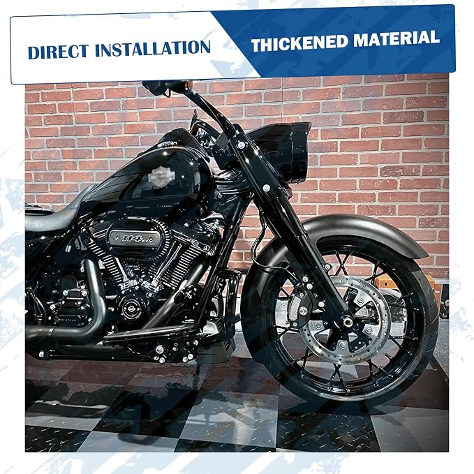 19 inch Front Fender Vivid Black Motorcycle Wrap Mudguard for Bagger Models Fit for Harley Touring Road King Electra Glide Street Glide