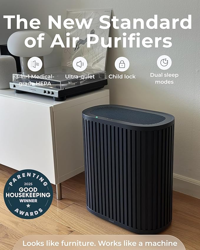 Windmill Air Purifier Max for Home - 3-In-1 Filtration for Dust, Smoke, & More - True HEPA Filter, Activated Carbon, & Pre-Filter - Ultra-Quiet - App Compatible - Covers Up To 1950 sq ft – Navy
