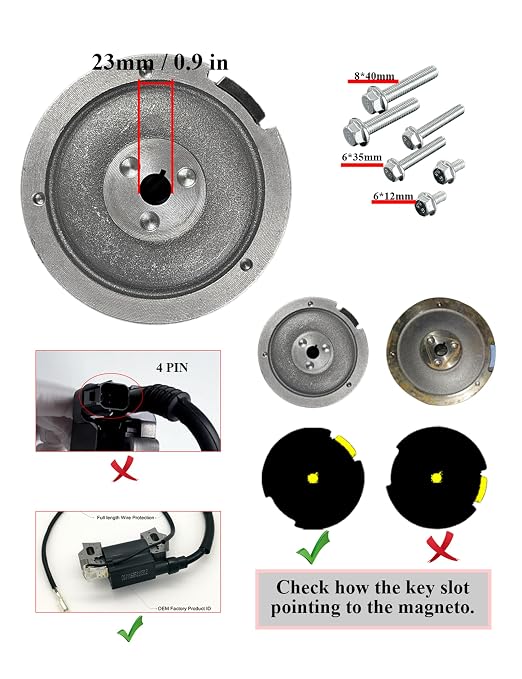 YAMAKATO Type A Electric Start Kit for Honda Gx340 GX390 11HP 13HP Small Engines, Key Box for 339cc-389cc Motor Upgrade Electrical Starter Type 1