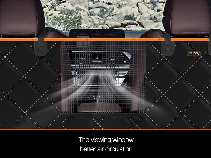iBuddy SUV Cargo Liner for Dogs, Waterproof Dog Cargo Cover with Bumper Flap Protection Durable Toyota Rav4 Trunk Mat for Pets Keep Your Vehicle Trunk Clean Universal Fit SUV Car Seat Cover
