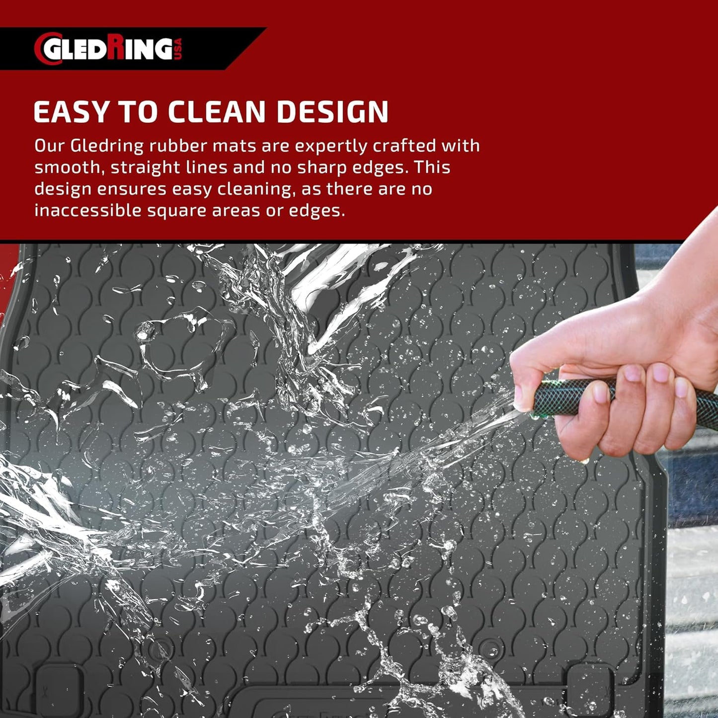 Gledring USA Custom Fit All-Weather Rubber Floor Mats Intended for Mini Cooper/One 2006-2014, No Trimming Required, Tailored Custom Fit, Protects from Rain, Mud and Snow.