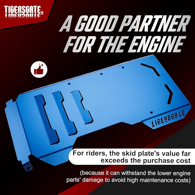 2018-2024 Softail 6061 Aluminum Engine Skid Plate for Breakout, Deluxe, Fat Bob, Fat Boy, Street Bob, Sport Glide, Heritage Classic, Low Rider, Slim Models, Blue