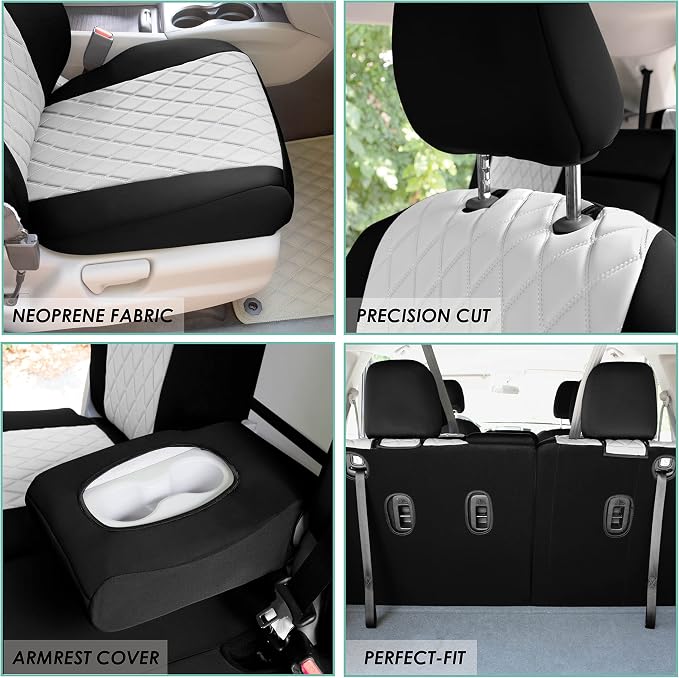 FH Group Custom Fit Car Seat Covers Specifically Made for 2016–2022 Honda Pilot, 3 Row Full Set Red Ultraflex Neoprene, Waterproof Car Seat Cover, Honda Accessories