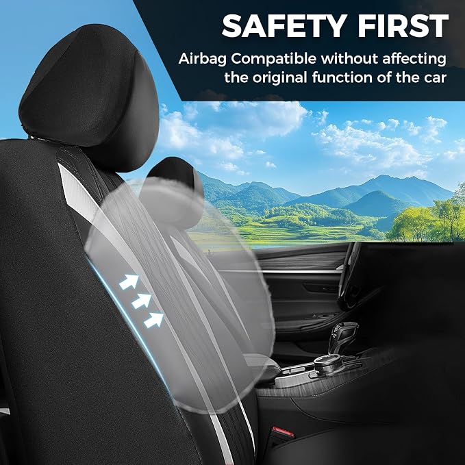 FLORICH Seat Covers, Car Seat Covers Full Set, Waterproof Leather Car Seat Protector, Front and Rear Seat Covers for Cars, Automotive Seat Covers Universal Fit for Most Cars Truck SUV