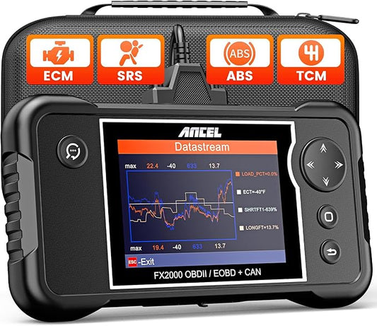 ANCEL FX2000 Plus OBD2 Scanner Diagnostic Tool with Protective Bag, ABS SRS Transmission Airbag Scan Tool, Check Engine Code Reader, Scanner for Car Lifetime Free Upgrade