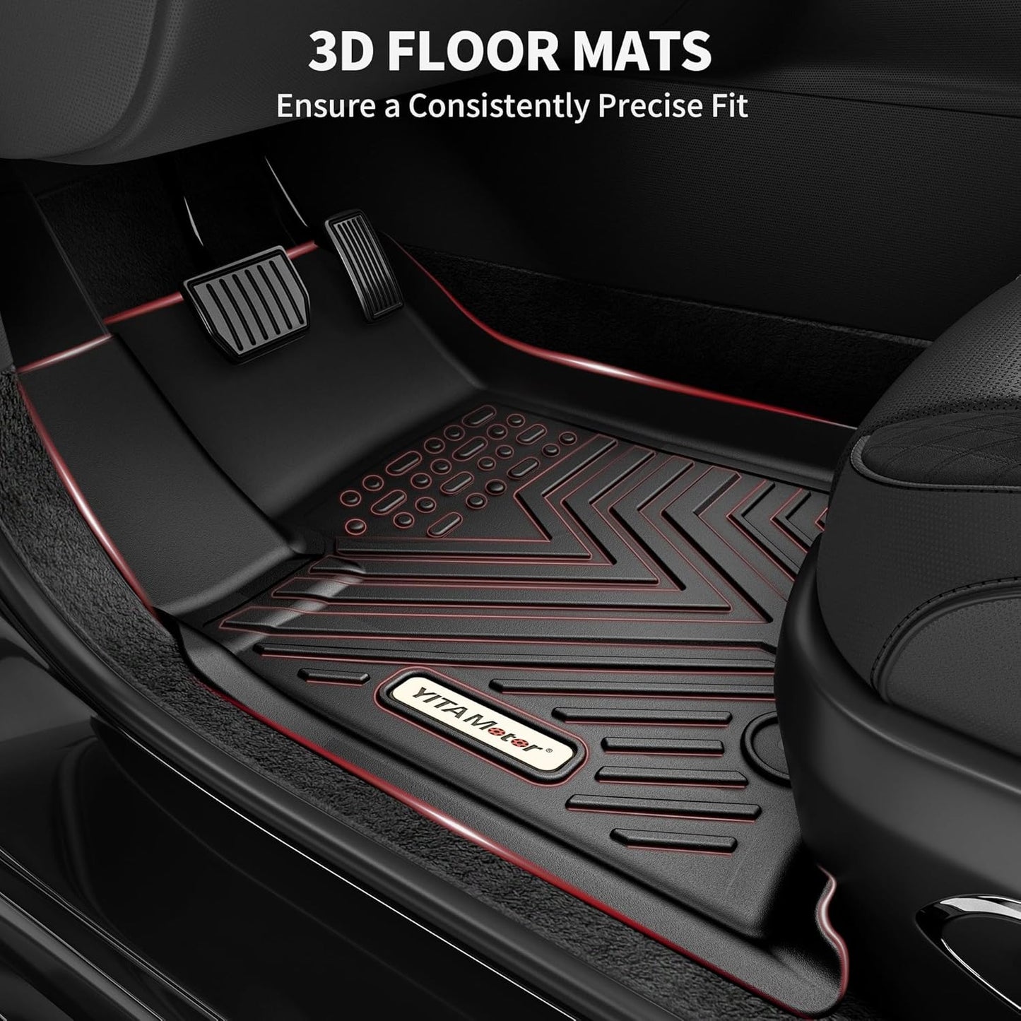YITAMOTOR Upgraded Floor Mats Compatible with Jeep Grand Cherokee 2016-2021/ WK 2022 / Dodge Durango 2016-2024 All Weather Floor Liners, TPE Anti-Slip Waterproof Floor Mats, Car Interior Accessories