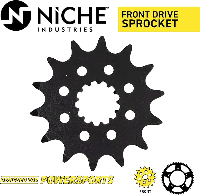 NICHE Drive Sprocket Chain Combo for Yamaha YZF-R3 MT-03 YZF-R25 MT-25 Front 14 Rear 43 Tooth 520V-X X-Ring 112 Links