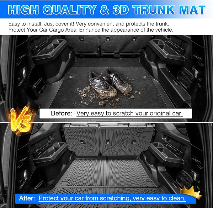4Runner Cargo Liner - Trunk Mat for Toyota 4Runner 2025 2026 (Only fit for Gas 5 Seater) (Not for Hybrid EV & i-Force MAX), All Weather Cargo Mat for 4Runner Accessories,Car Accessories